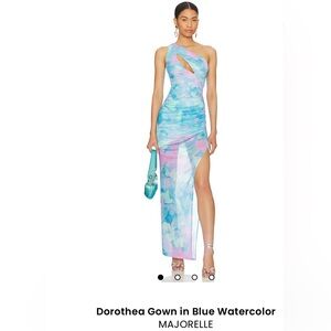 REVOLVE One Shoulder Dress in Blue and Pink Hues